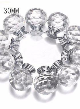 Diamond Shape Design Crystal Glass Knobs Cupboard Drawer Pul