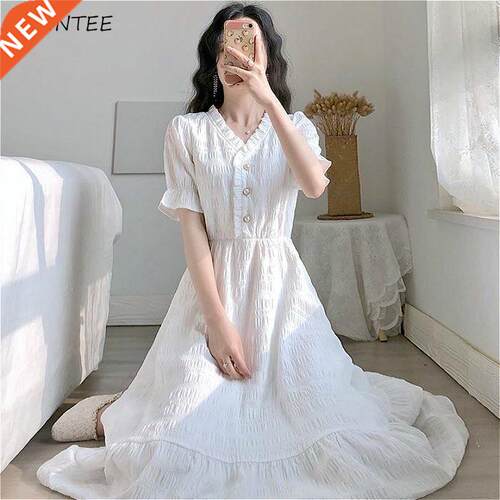 Dress Women Vintage White Popular Summer Chic Design College