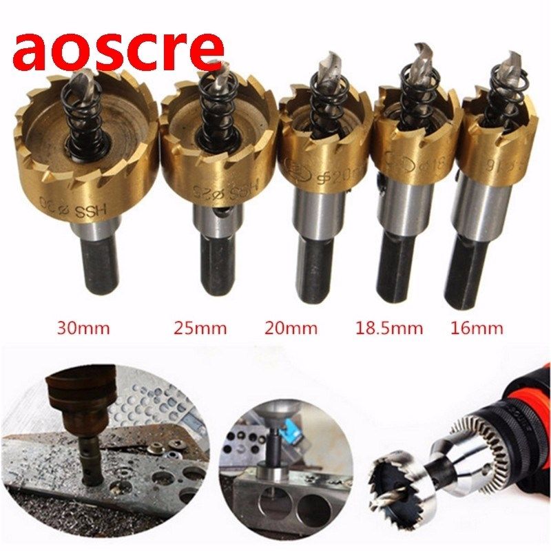 HSS 6542 Titanium Coated Hole Saw Cutter Drill Bit 16/18.5/2