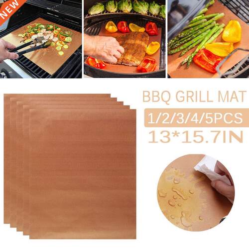 NEW 1/2/3/4/5PCS Non-stick BBQ Grill Pads Barbecue Baking Pa