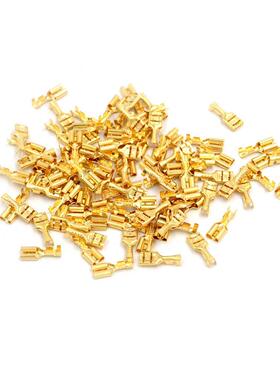 100pcs 4.8mm Brass Crimp Terminal Female Spade Crimp Termina