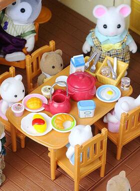 Dollhouse Miniature Furniture Toys Set DIY Forest Family Kid