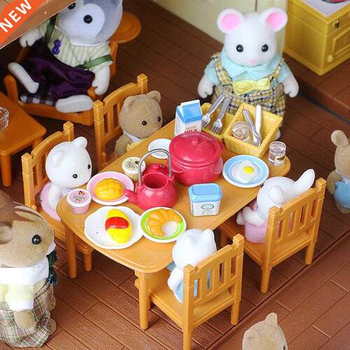 Dollhouse Miniature Furniture Toys Set DIY Forest Family Kid