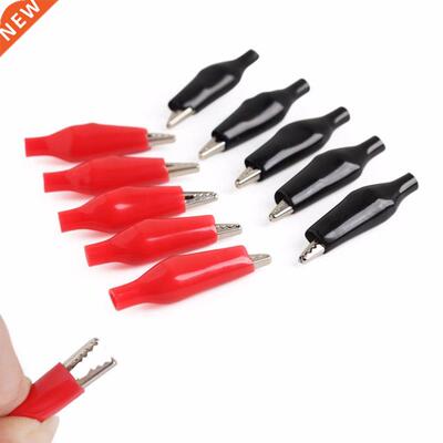 50 Pcs 28mm Red SoftCoated Testing Probe Alligator Clips Cr
