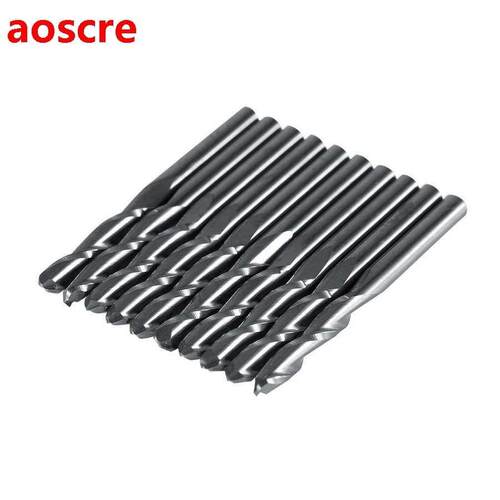 Length 17mm Milling Cutter Wear-Resisting 10pcs Double Flute
