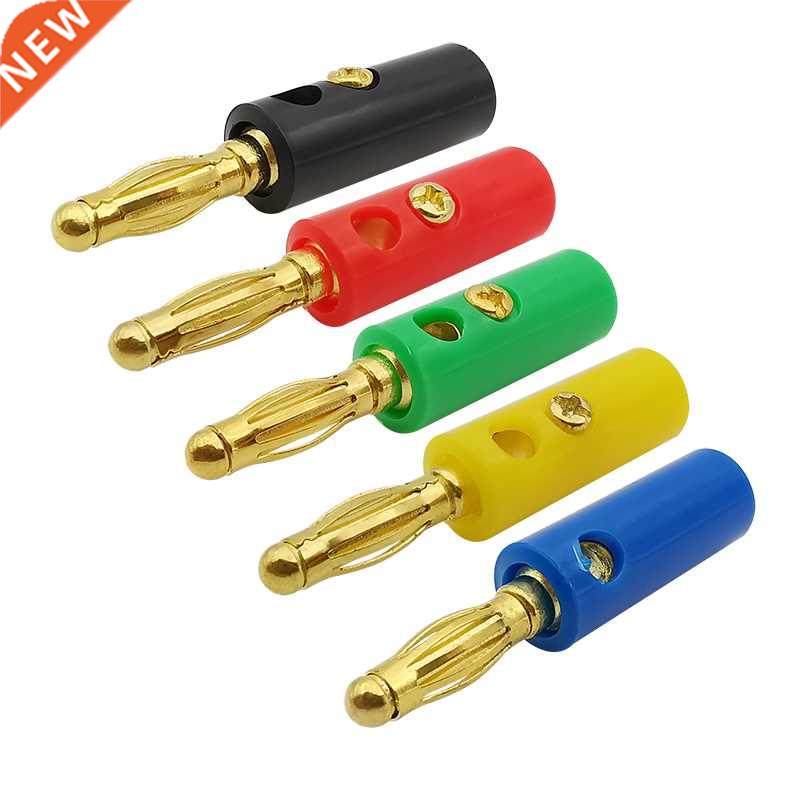 10Pcs/lot m Banana Plug Connector Gold Plate Plugs Audo S