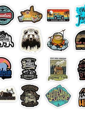 50 PCS Camping Travel Stickers Wilderness Adventure Outdoor