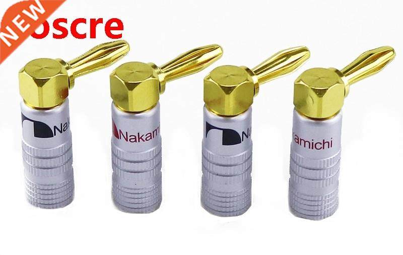 6PCS Nakamichi Right angle Banana Plugs Gold Plated Musical