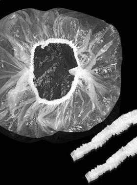 100 Pcs Disposable Shower Cap Plastic Waterproof Headge Ho