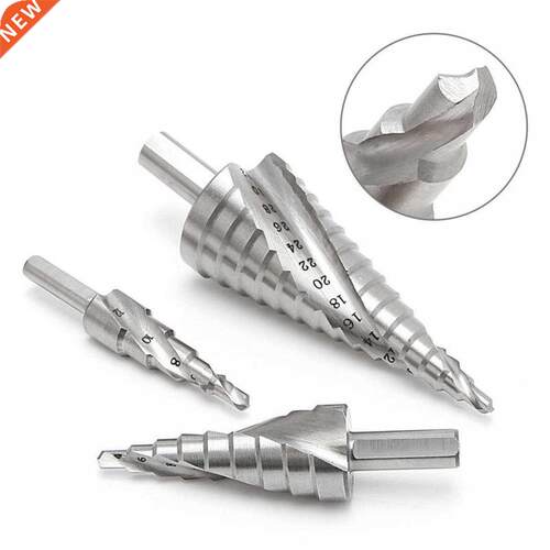 3Pcs HSS White Hole Cutter Spiral Flute Set Core Cone Step D