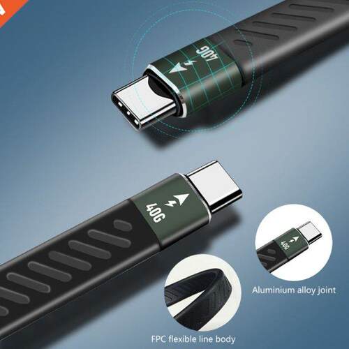 PD 60W Thunderbolt 3 Cable Certified 40Gbps Type C To C USB