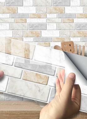 9PCS 3D Marble PVC Wall Stickers Modern Home Decoration Bedr