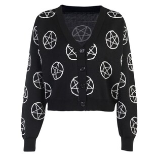 Women Gothic Punk Black Sweater Cardigan Harajuku Long Sleev
