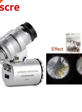 Hot Mini 60X Microscope Magnifying with 2 LEDs and UV Light
