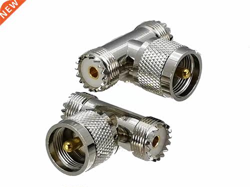 1pcs Connector Adapter UHF PL259 Male Plug to 2x UHF Female