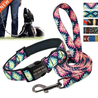 Personalized Dog Collar Leash Custom Puppy Pet Collar Pitbul