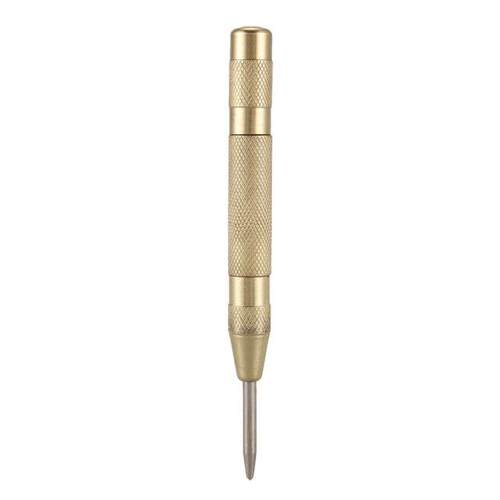 Brass Yellow Automatic Center Punch Spring Loaded Chrome Riv