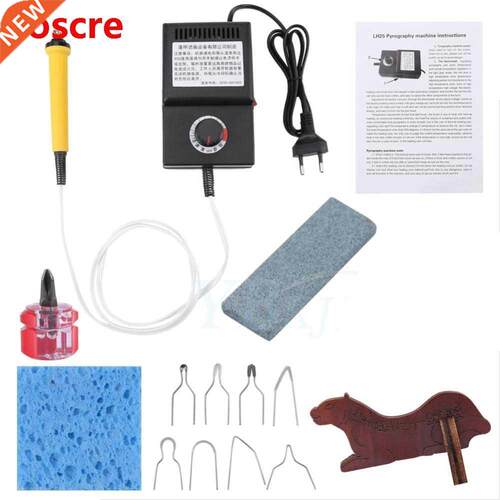 25W Pyrography Pen Machine Kit Set Wood Burning Crafts Tools