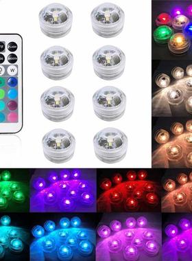 Battery Operated RGB Submersible Light IP68 Waterproof Under