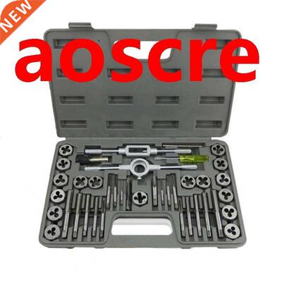 40pcs Tap and Die Set Thread Gauge Wrench Tools Inch Metric