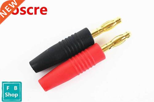 2pcs pure copper gold plated 4 banana plug high insulation