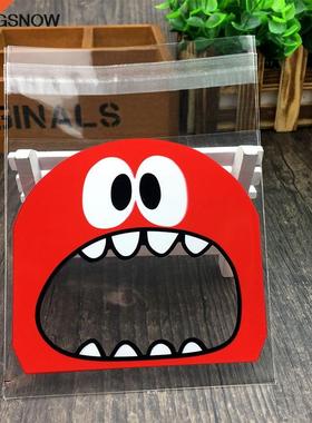 50/100pcs Cute Monster Sharp Teeth Plastic Bags Xmas Gift Pa