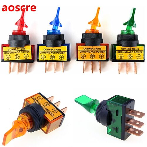 1PCS Automotive Toggle Switch 3 Pin ON-OFF with LED Light DC