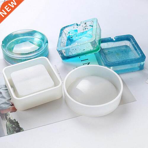 New Mirror Ashtray Silicone Mold Crystal Epoxy V Resin Plast