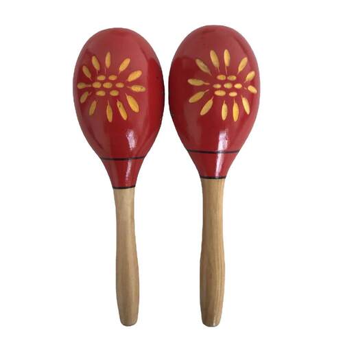 1 Pair Wooden Maracas Sand Hammer Rumba Shakers Rattles Sand
