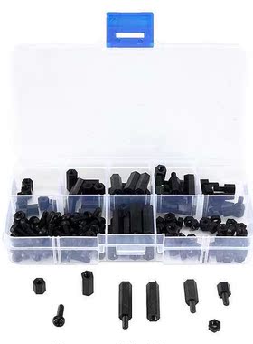 160 pcs M Black MF Hex Spacers Screw Nut Assortment Kit Sta