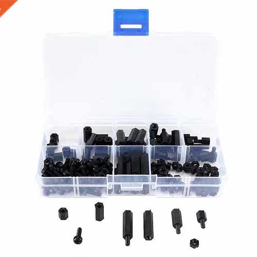 160 pcs M Black MF Hex Spacers Screw Nut Assortment Kit Sta