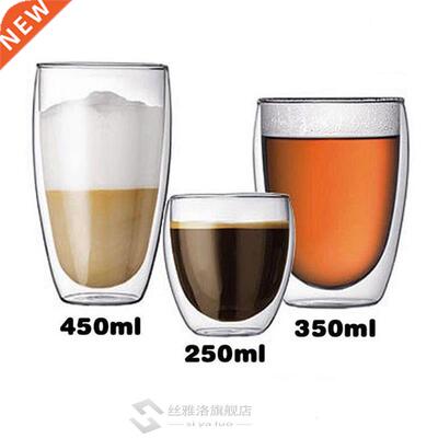 Heat-resstant Glass Double Layer s 150-450ml 3 Sze Double