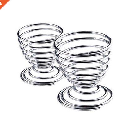 Metal Egg Cup Spiral Kitchen Breakfast Hard Boiled Spring Ho