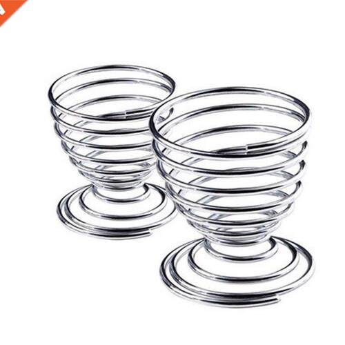 Metal Egg Cup Spiral Kitchen Breakfast Hard Boiled Spring Ho