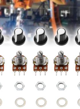 5Pcs 10K ohm Linear Single Rotary Potentiometer 15mm Resisto