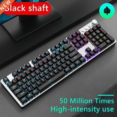 Gaming Mechanical Keyboard USB Wired 104 Keys Black Switch G