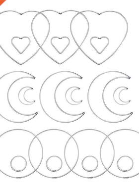 20 Pieces Metal Dream Catcher Rings Heart Moon Shaped Rings