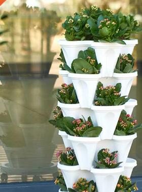 Stand Stacking Planters Strawberry Planting Pots with Draina
