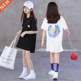 Summer White T Shirt for Children Cotton Short Sve Daisy