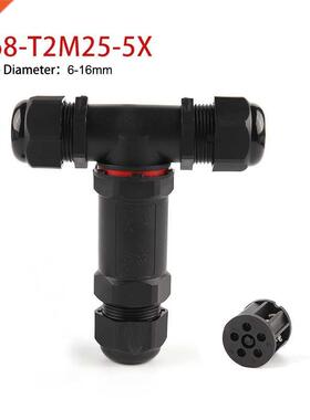 IP68 electrical cable waterproof connector T Shape 5 PinTerm