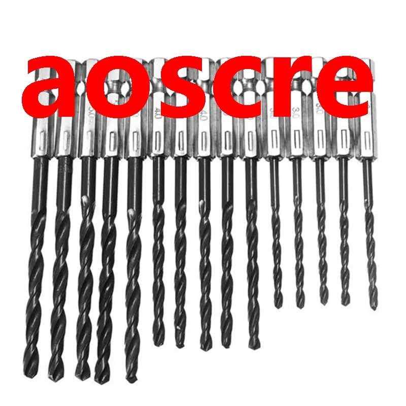 15pcs -5mm HSS Twist Drill Bit Set 1/4 Inch Hex Shank High