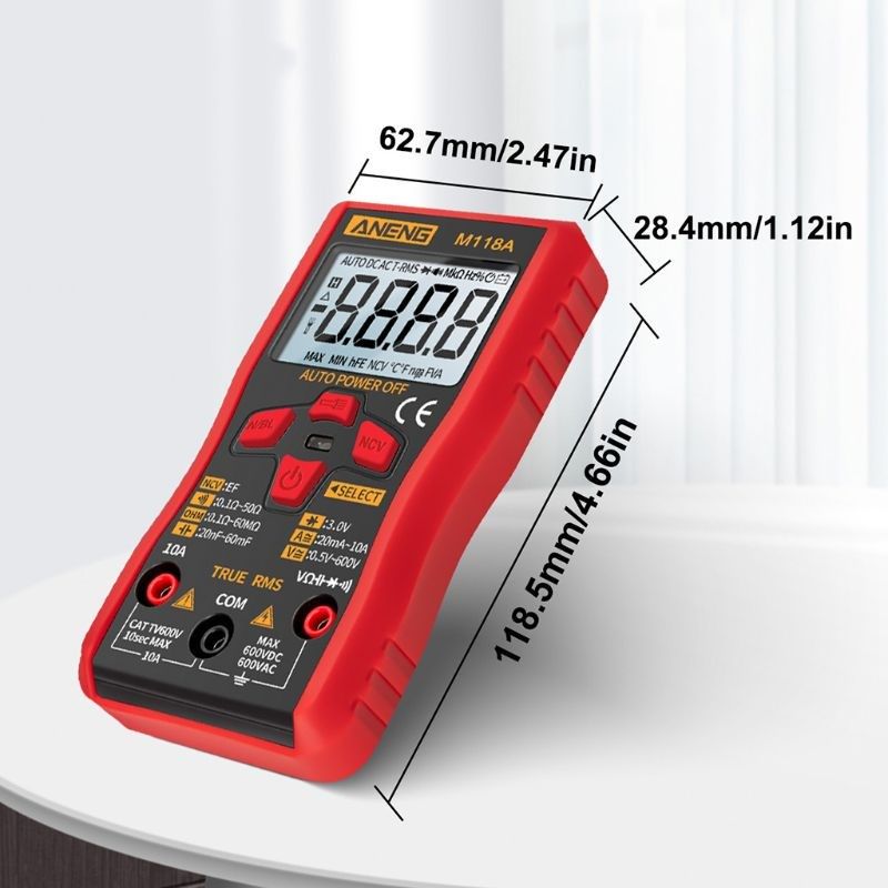 M118A Digital Multimeter Auto Range True RMS NCV Tester AC