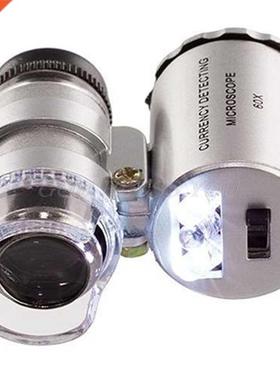 60x Mini Pocket LED UV Jewellers Loupe Microscope Glass Jewe