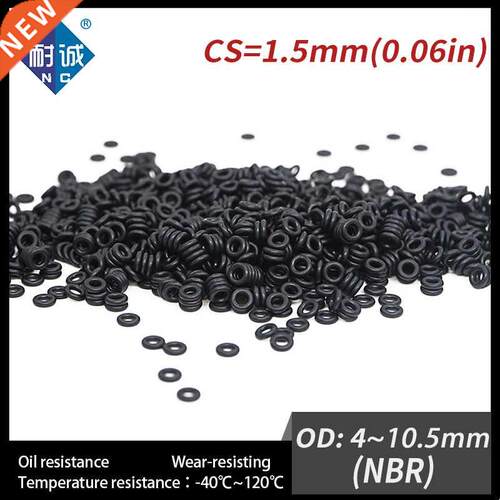 20PCS/Lot Nitrile Rubber Black NBR CS1.5mm OD4/4.5/5/5.5/6/6