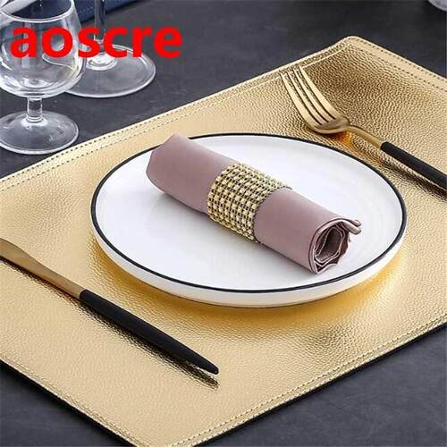 Faux Leather Placemats / Coasters Dining Table Place Setting