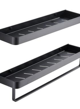 Wall Mounted Bathroom Shelf with Towel Bar Aluminum Shampoo