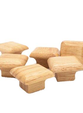 6 Pieces Single Hole Cabinet Pulls Solid Wood Dresser Knobs