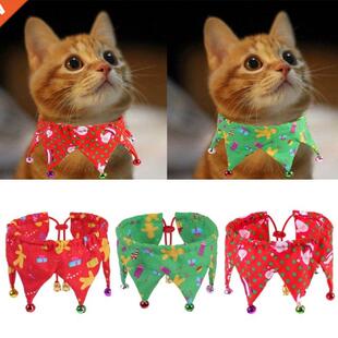 Christmas Dog Bandanas with Bells Gingerbread Man Santa Pet