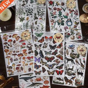 1pcs/pack Mushroom Retro Forest Plant Stickers Aesthetic Flo