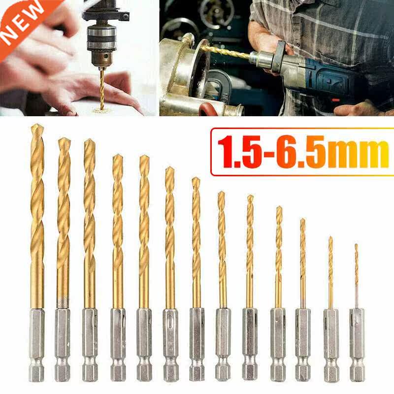 13/8/4/1Pcs HSS Titanium Coated Twist Drill Bit Hex Shank 1.
